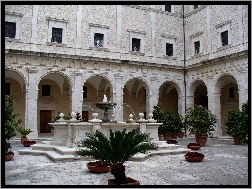 Włochy, Klasztor, Fontanna, Monte Casino